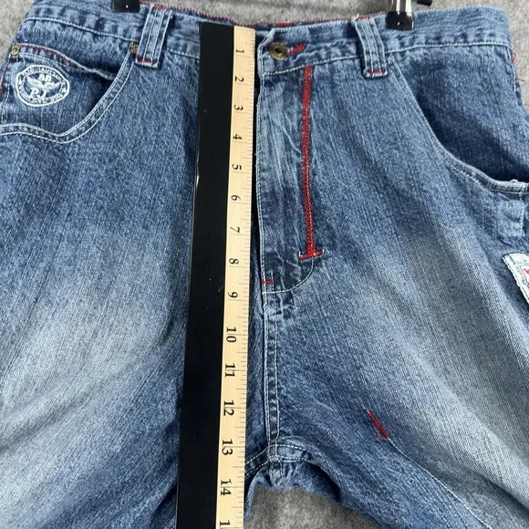 Vintage Paco Jeans Jeans Mens 34x31 Blue Wide Leg Baggy Embroidered Y2K Skater